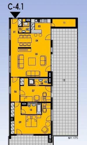 Novostavba 3 izbový byt s terasou, Koliba,Podkolibská ulica, štandard